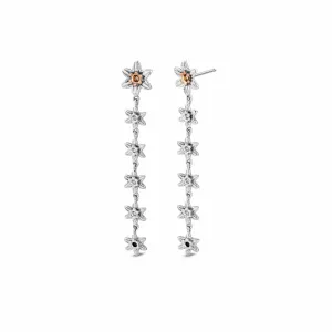 Clogau Natures Wonder Daffodil Drop-Hoop Earrings Sterling Silver