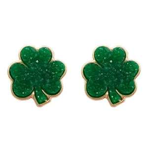 Clover Druzy Stud Earrings