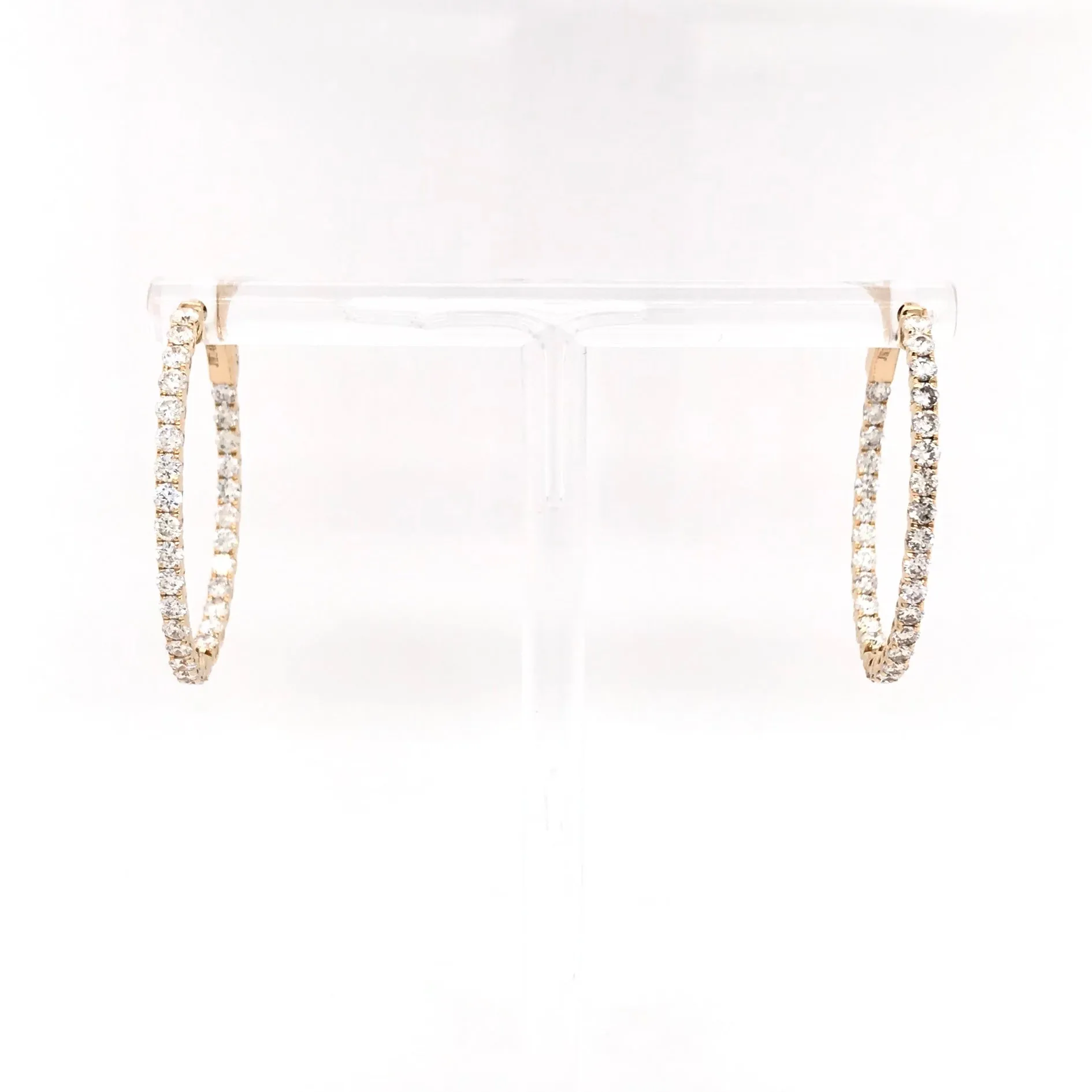 CONTEMPORARY 2 CARAT DTW IN AND OUT DIAMOND HOOP EARRINGS