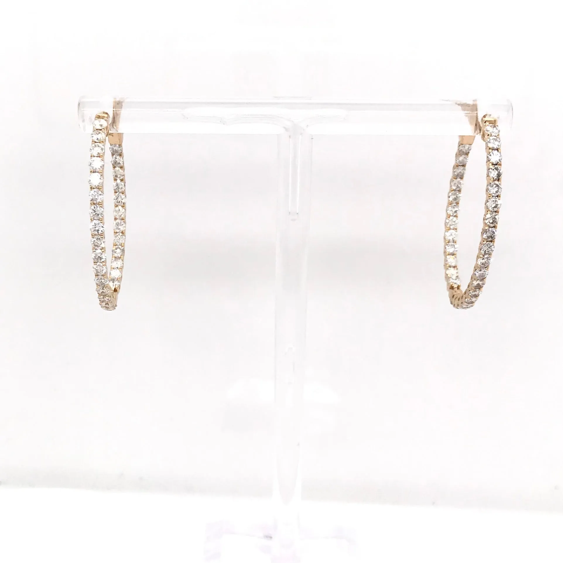 CONTEMPORARY 2 CARAT DTW IN AND OUT DIAMOND HOOP EARRINGS