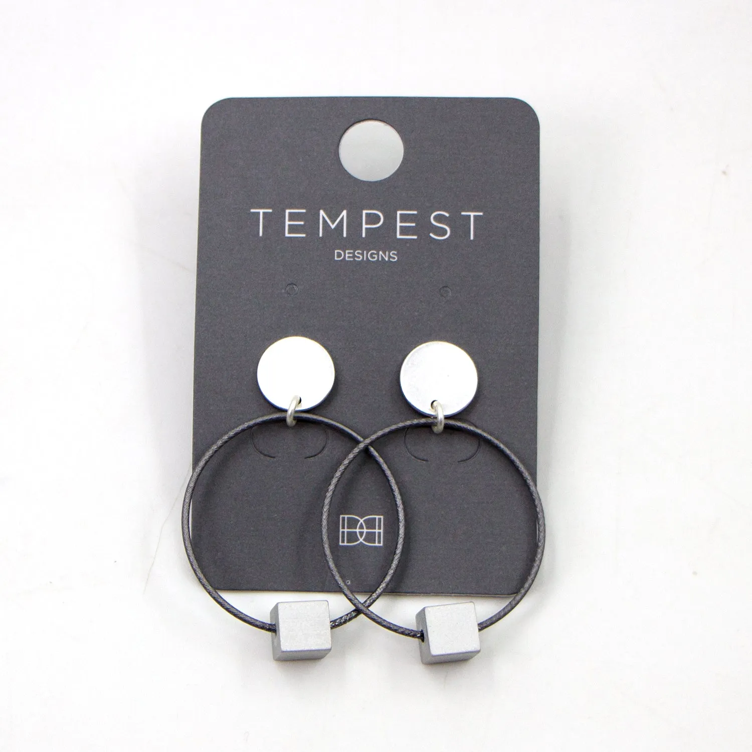 Contemporary circles and cube bead earrings