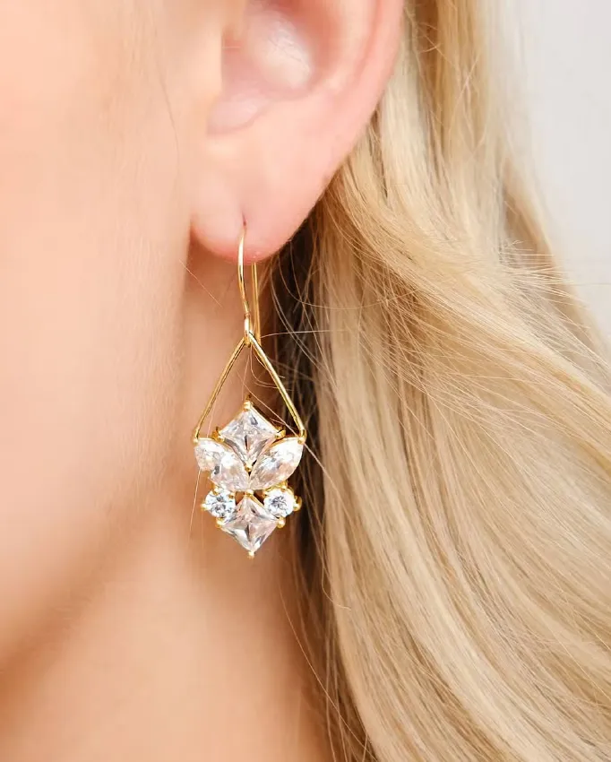 Contemporary Crystal Drop Earrings