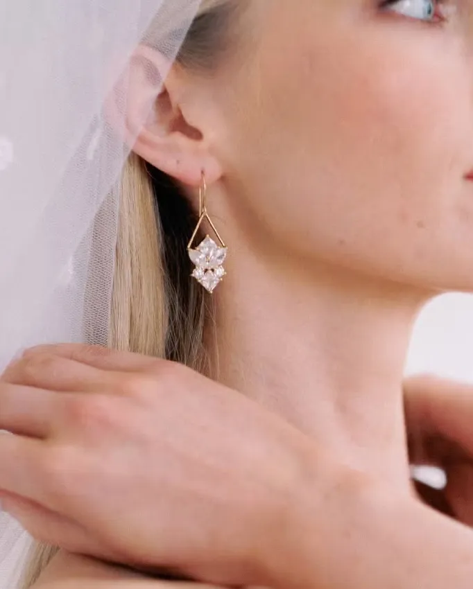 Contemporary Crystal Drop Earrings
