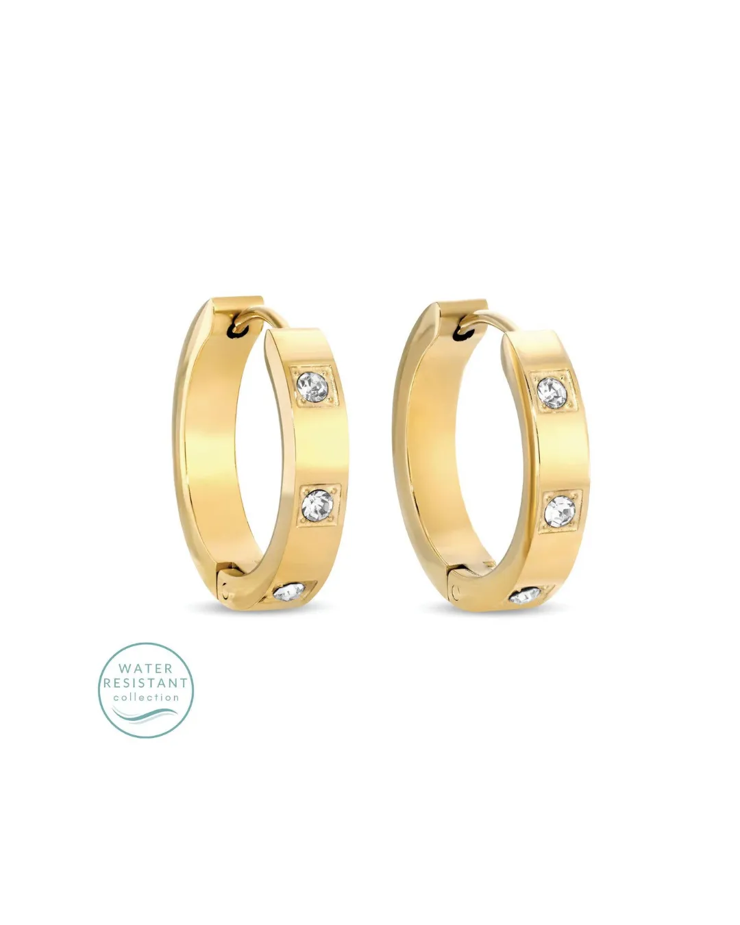 Contemporary Cubic Zirconia Huggies - Gold