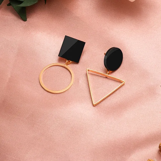 Contemporary Geometric Dangle Earrings