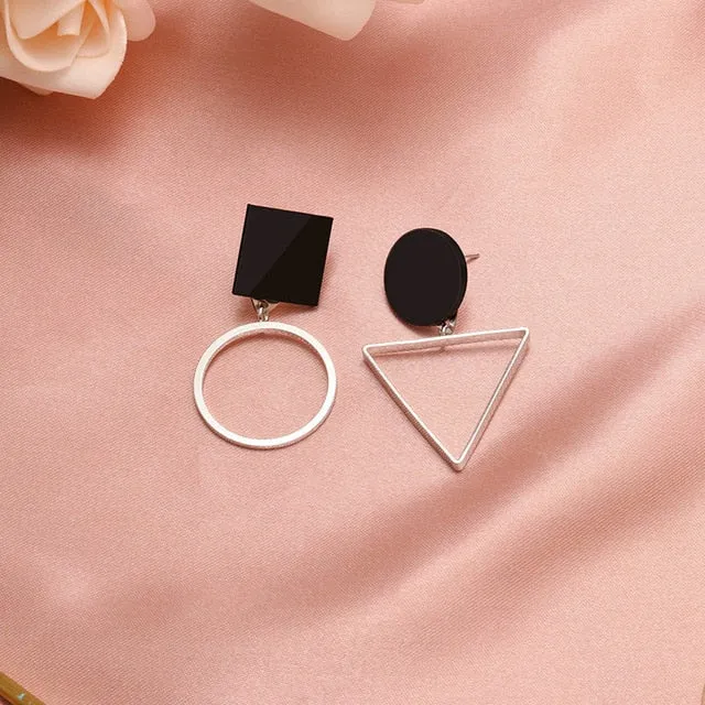 Contemporary Geometric Dangle Earrings