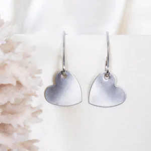 CONTEMPORARY HEART METALLIC DROP EARRINGS