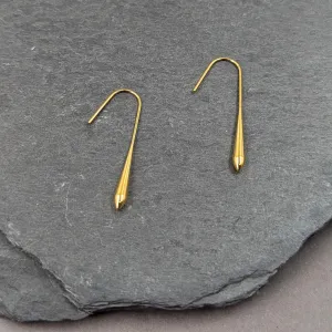 Contemporary organic mini bar stainless steel earrings