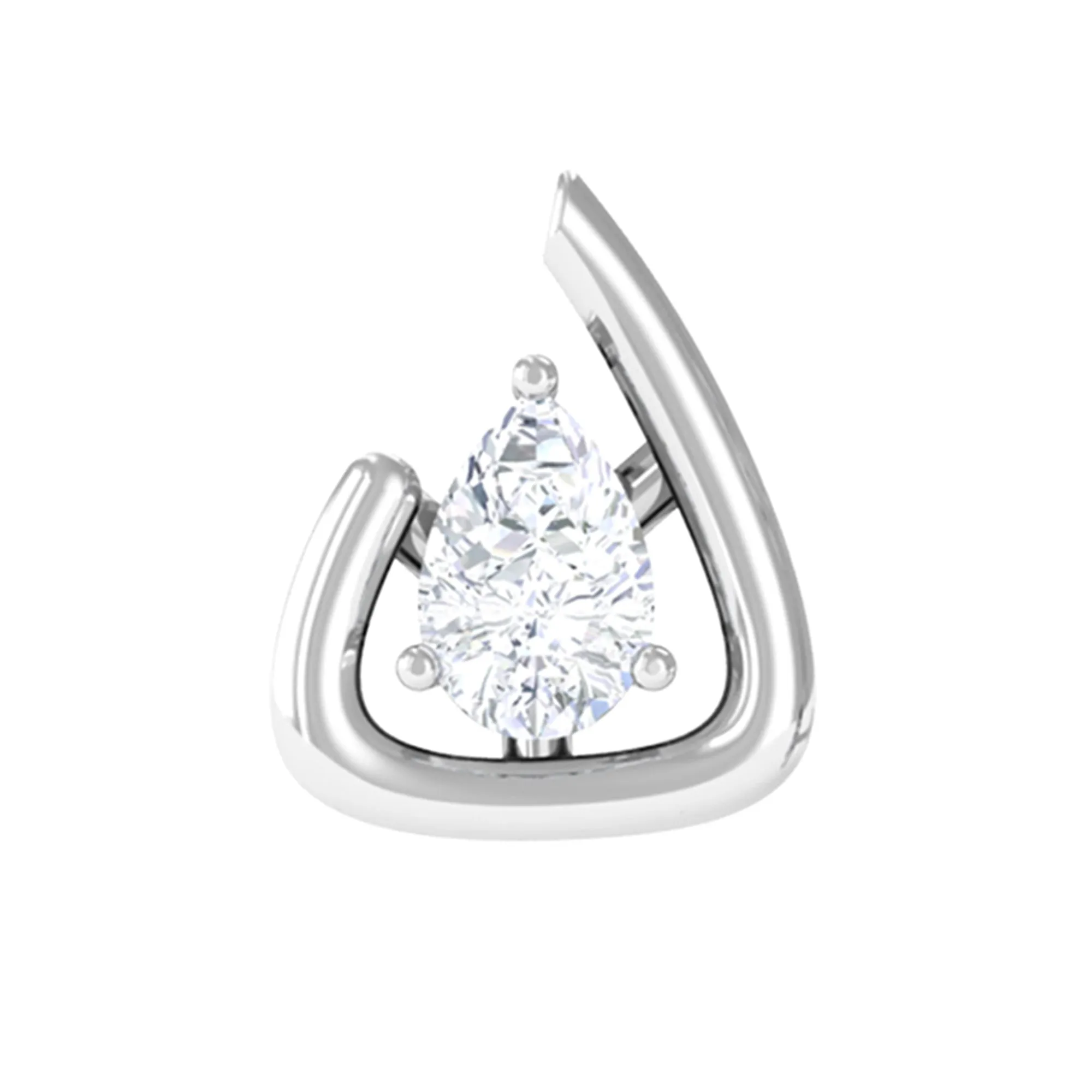 Contemporary Pear Cut Moissanite Cartilage Earring