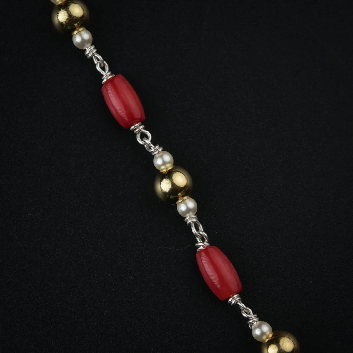 Coral Gold Plated Silver Chain (24 Inches)
