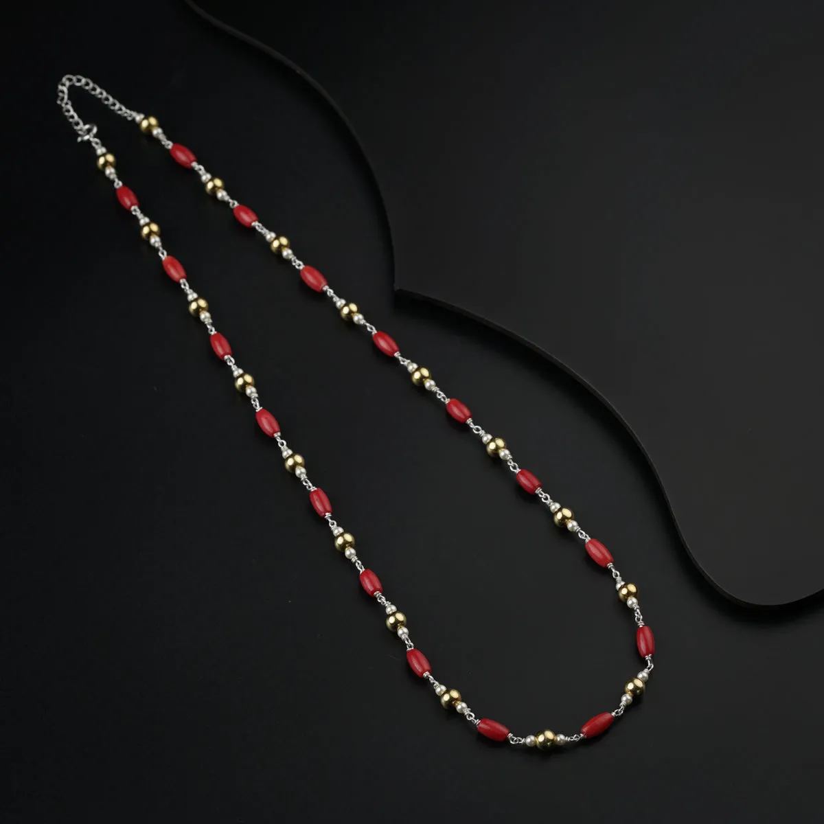 Coral Gold Plated Silver Chain (24 Inches)