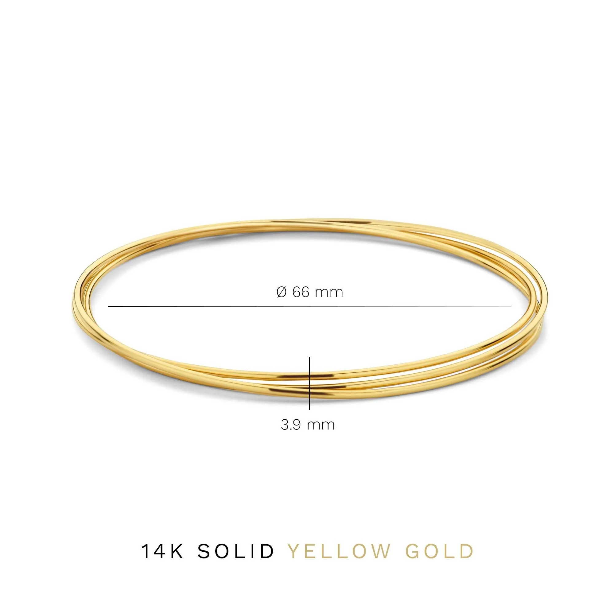 Cour d'Honneur Adora 14 karat gold bangles with 3 bracelets