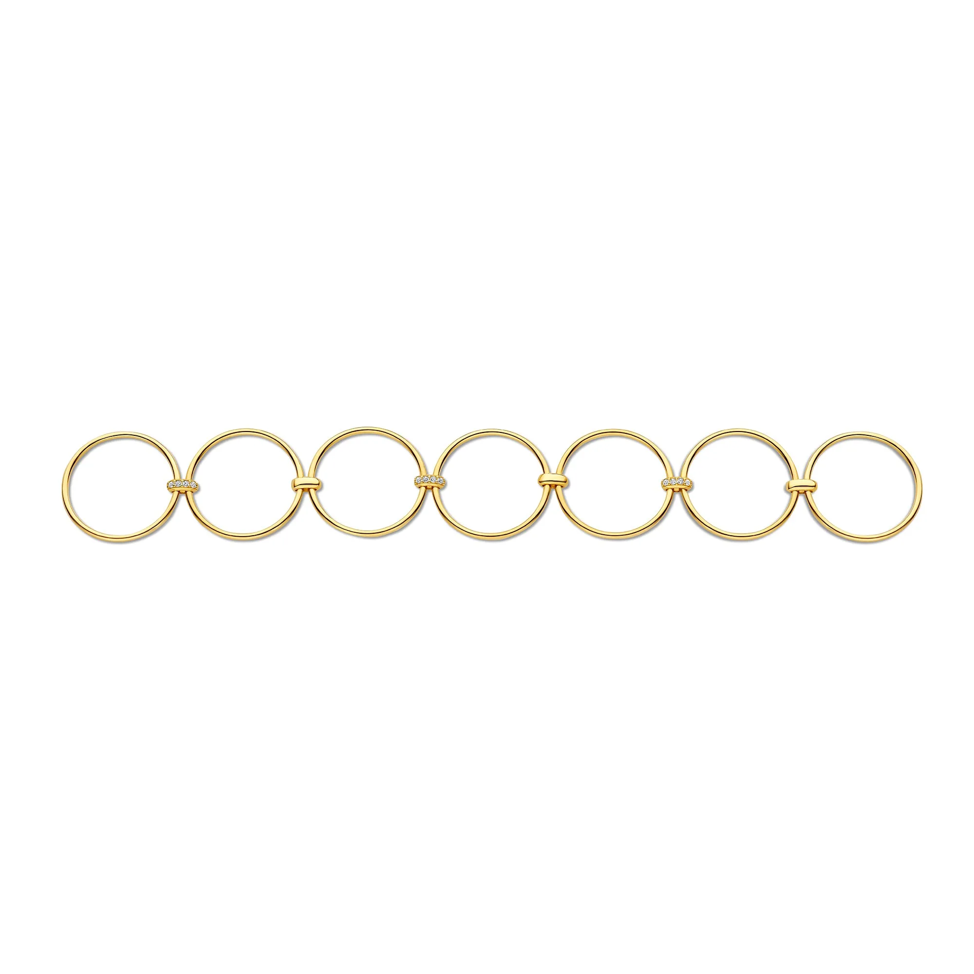 Cour d'Honneur Adora 14 karat golden 7-piece multiring with zirconia stones