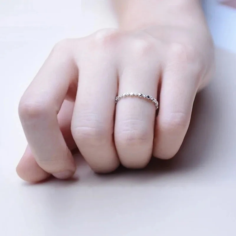 Cute Thin Silver Plated CZ Zircon Star Rings Wedding Engagement Party Gifts for Women Lady Girl Lover's Rings Fashion Jewelry