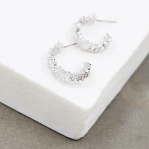 Cz contemporary hoop earrings