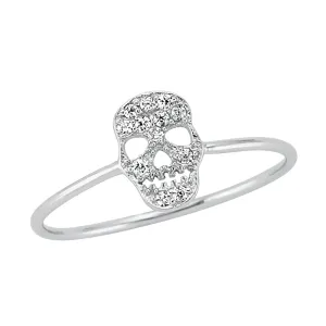 Dainty Delicate Simple Silver Skull Ring