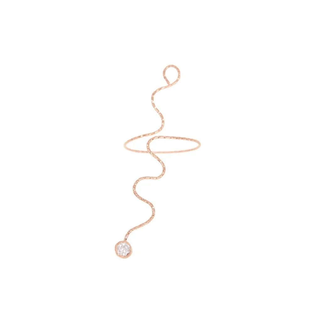 Dainty Delicate Wire Adjustable Silver Ring in Rose Gold