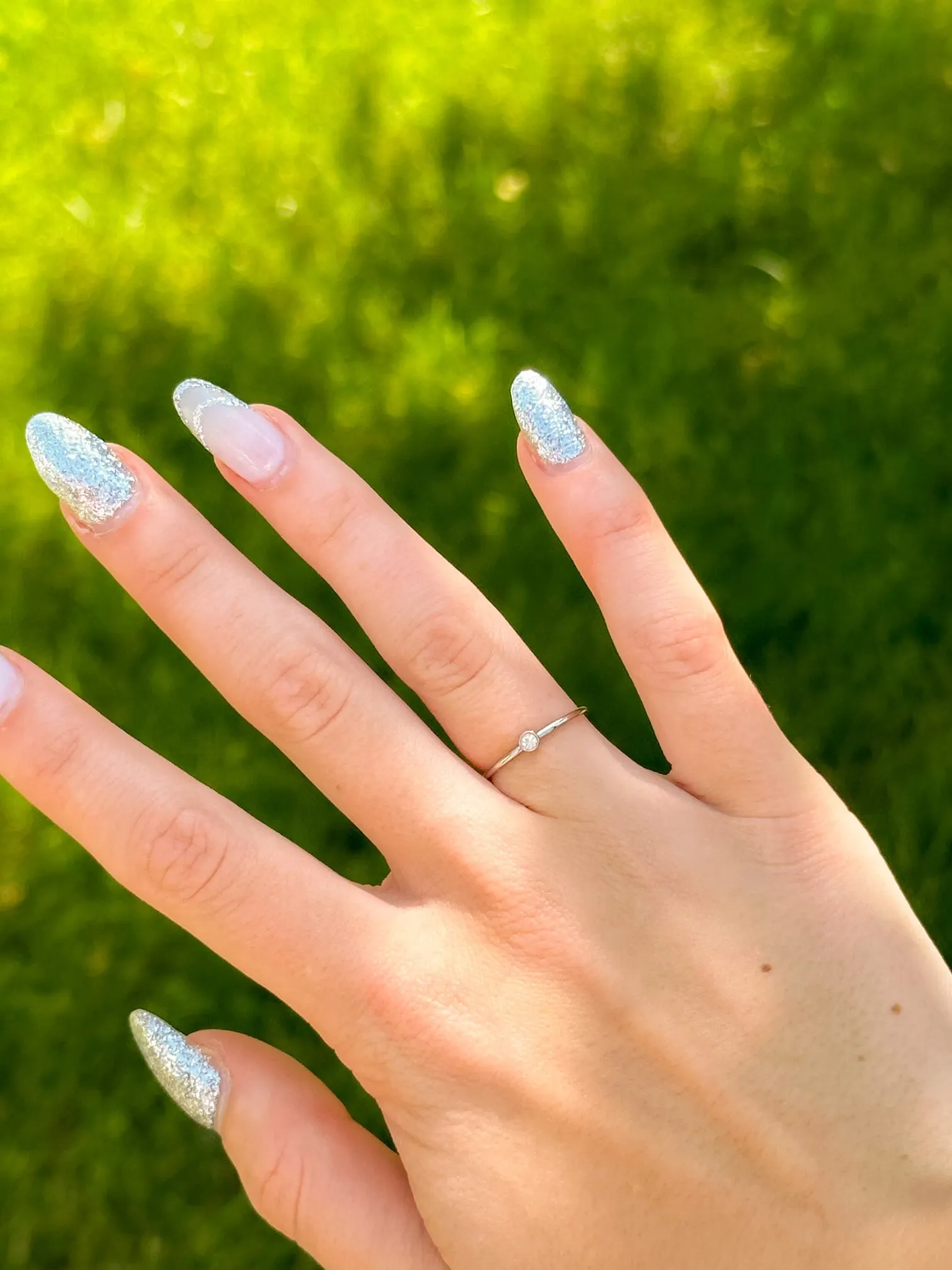 Dainty Diamond Ring | Silver