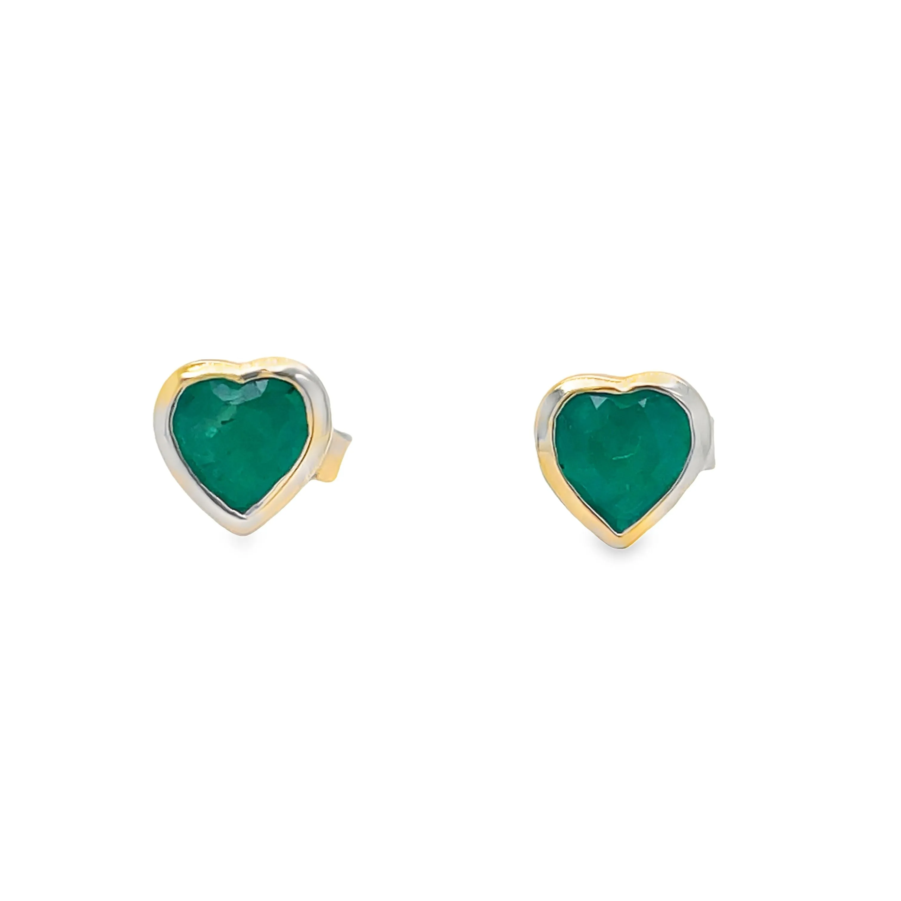 Dainty Emerald Heart Stud Earrings