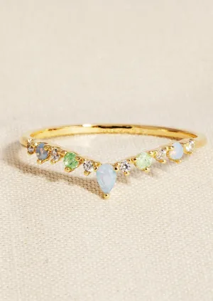 Delicate Gem Wishbone Ring