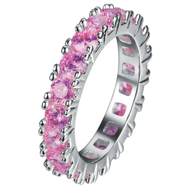 Delicate Jewelry Amethyst Powder Crystal Zircon Rings