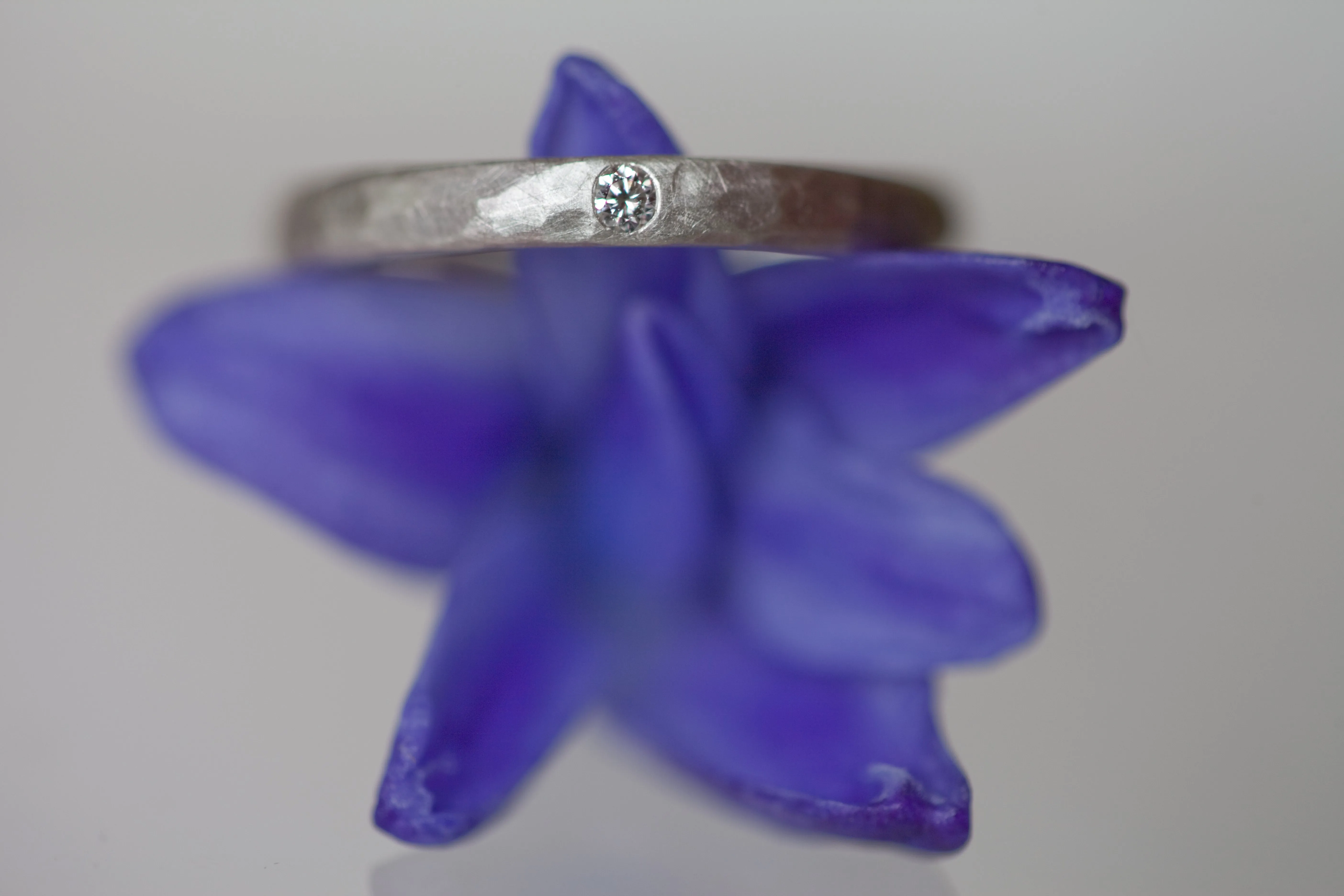 Delicate Silver Diamond Ring