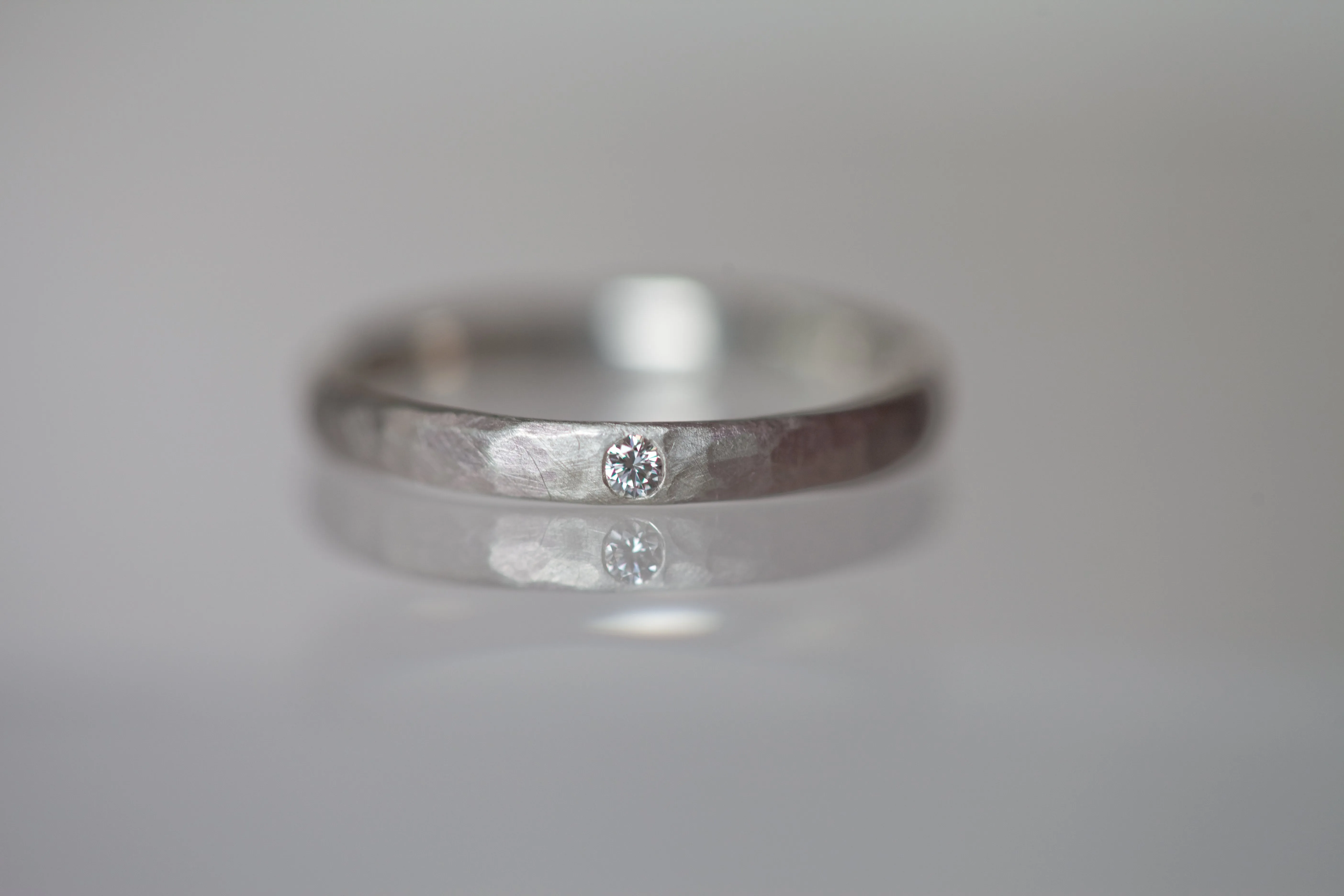 Delicate Silver Diamond Ring