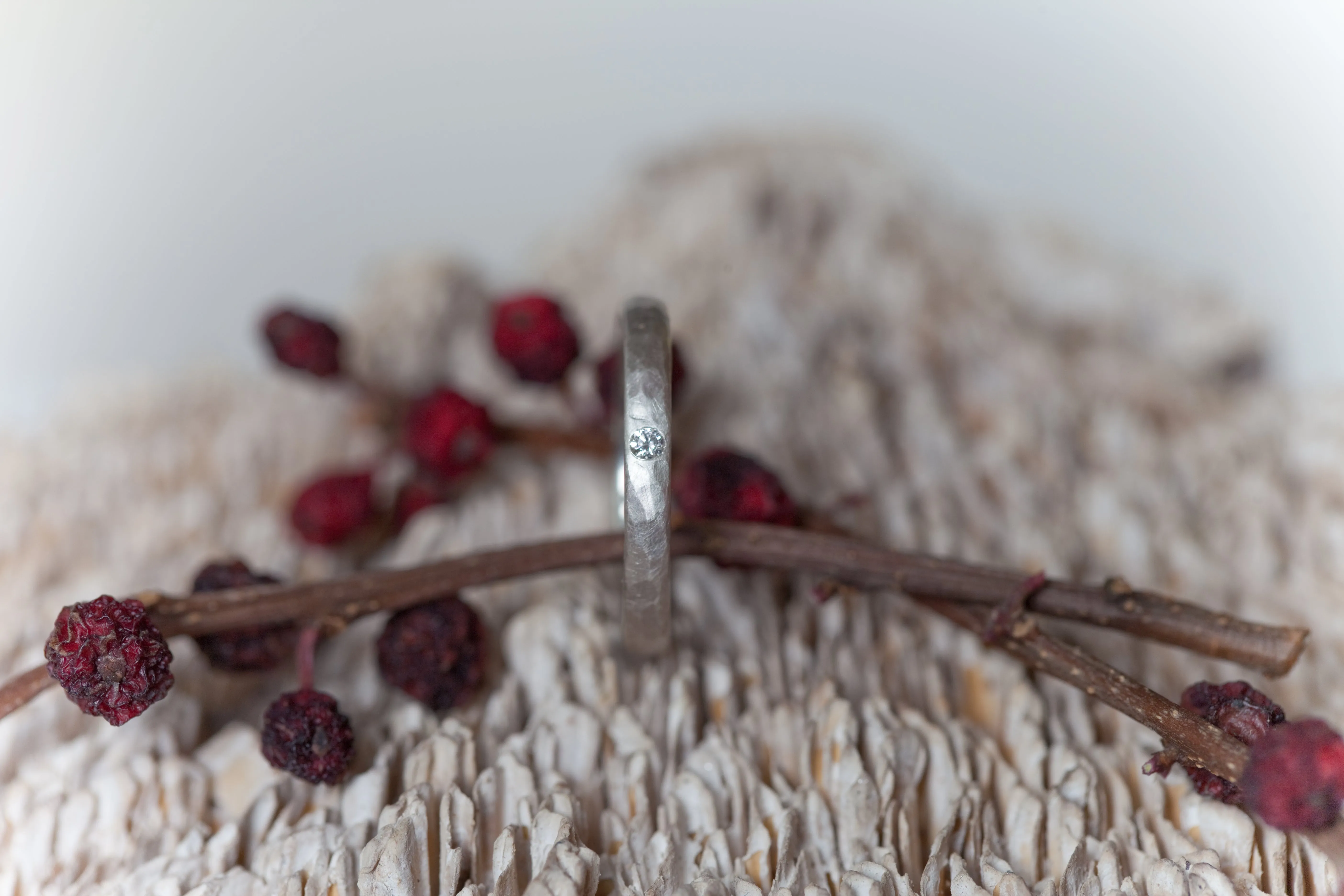Delicate Silver Diamond Ring