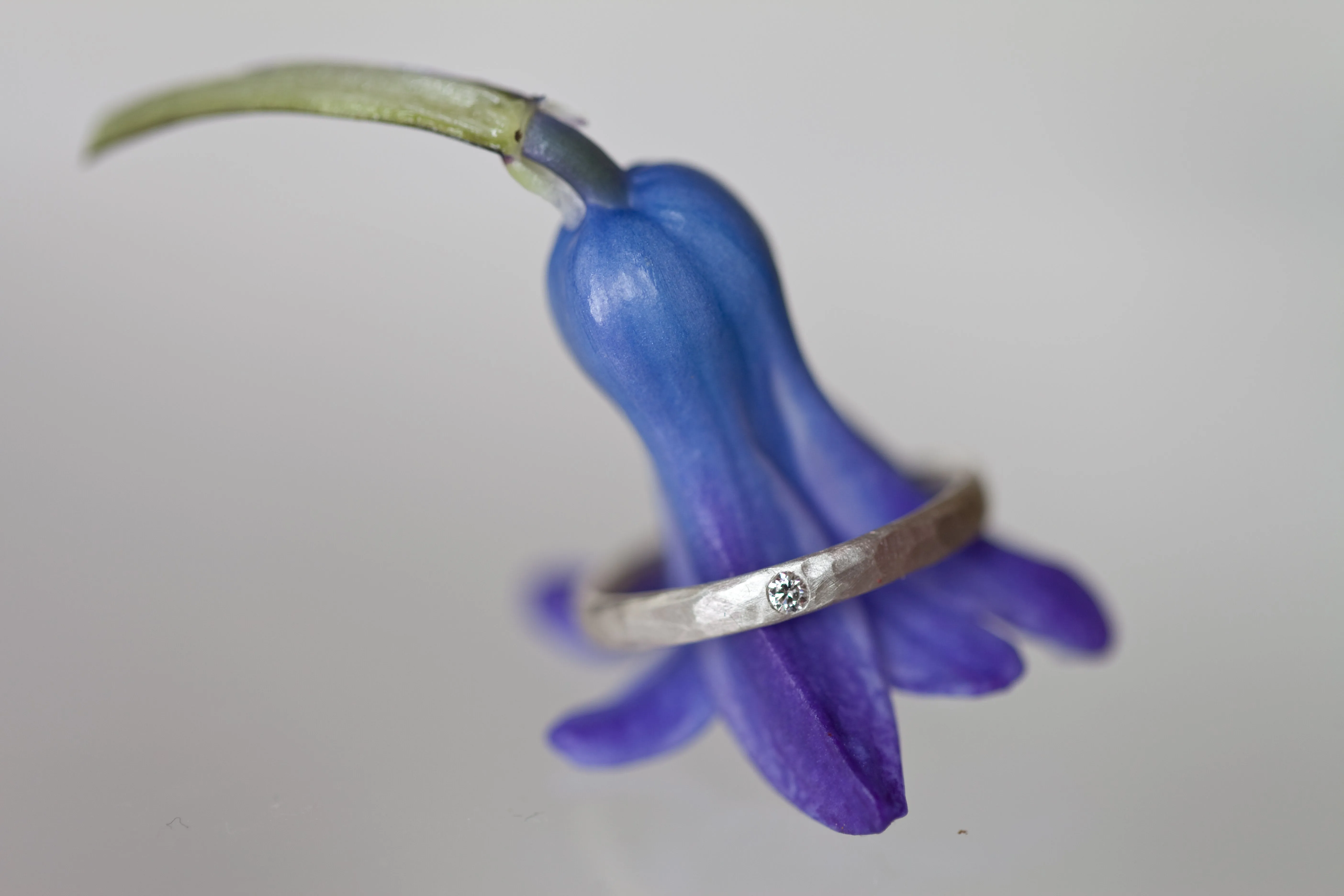 Delicate Silver Diamond Ring