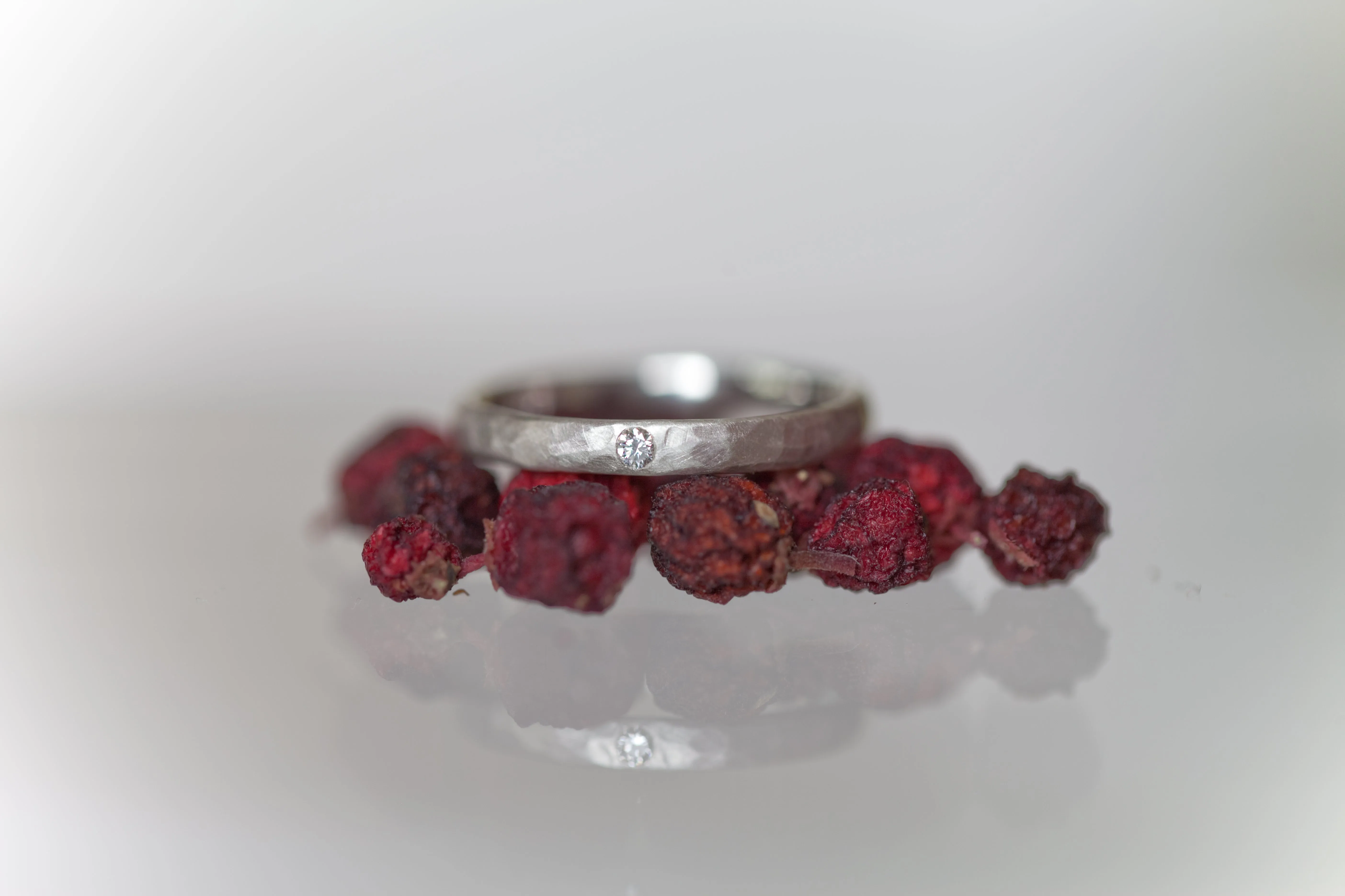 Delicate Silver Diamond Ring