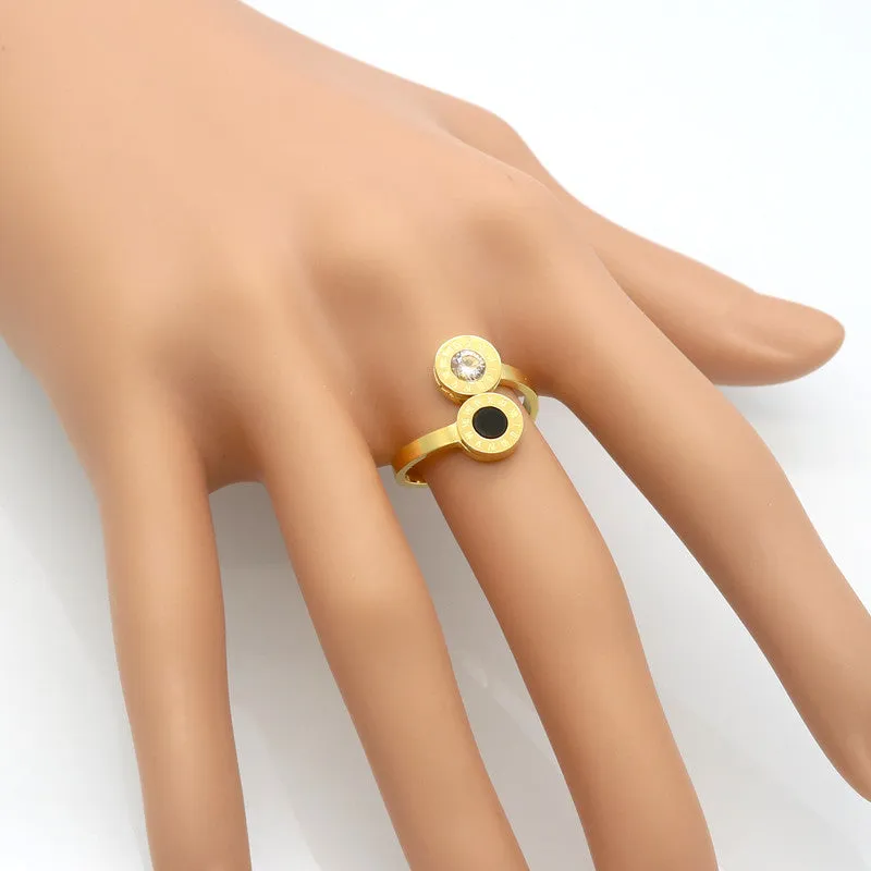 Delicate Zircon Roman Numerals Pattern Alliances Rings, Best Gift For Women Manual Mosaic Love Ring