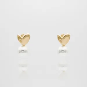 Demi Heart & Pearl Earrings