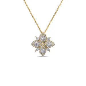 Diamond Lotus Pendant Necklace