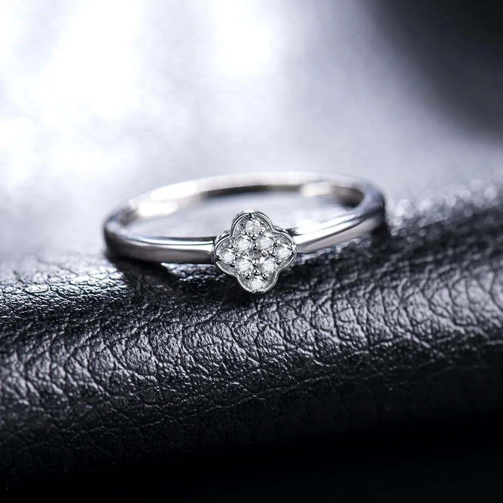 Diamond Rings For Women, 14K White Gold Rings - Real Diamond Ring, Natural Diamond Vintage Butterfly Bridal Ring Set For Couple Wedding & Engagement Ring