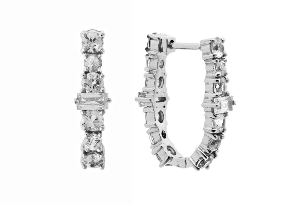 Diamond Rivulet Spread Oval Hoops