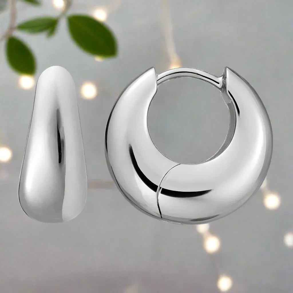 Dome Tapered Huggie  Earrings