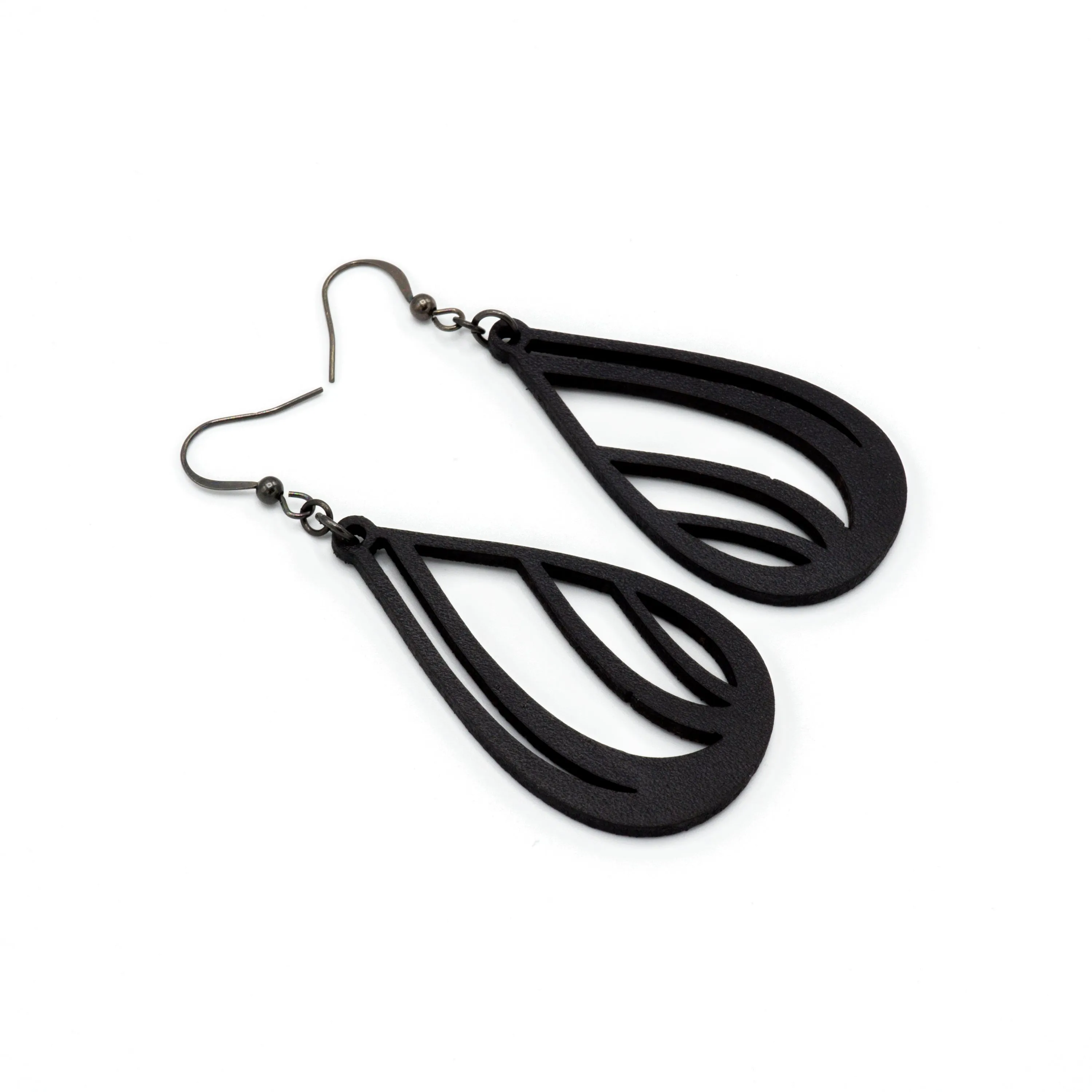 Drop 03 [S] // Leather Earrings. -Black