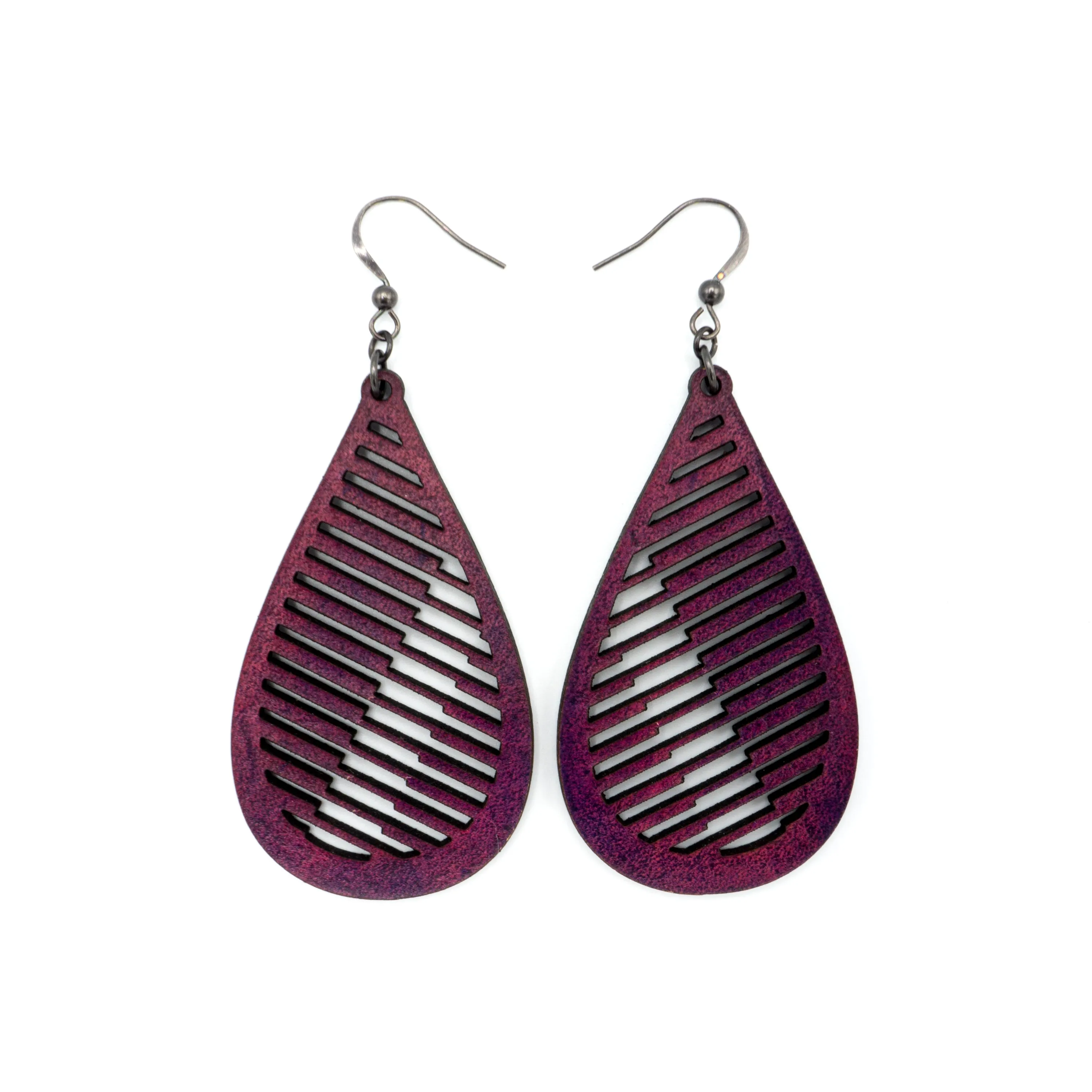 Drop 06 [L] // Leather Earrings - Purple