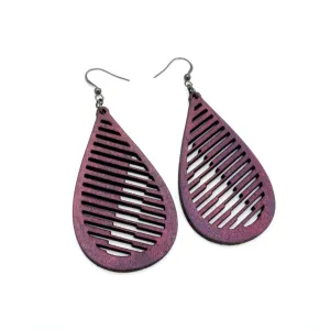 Drop 06 [L] // Leather Earrings - Purple