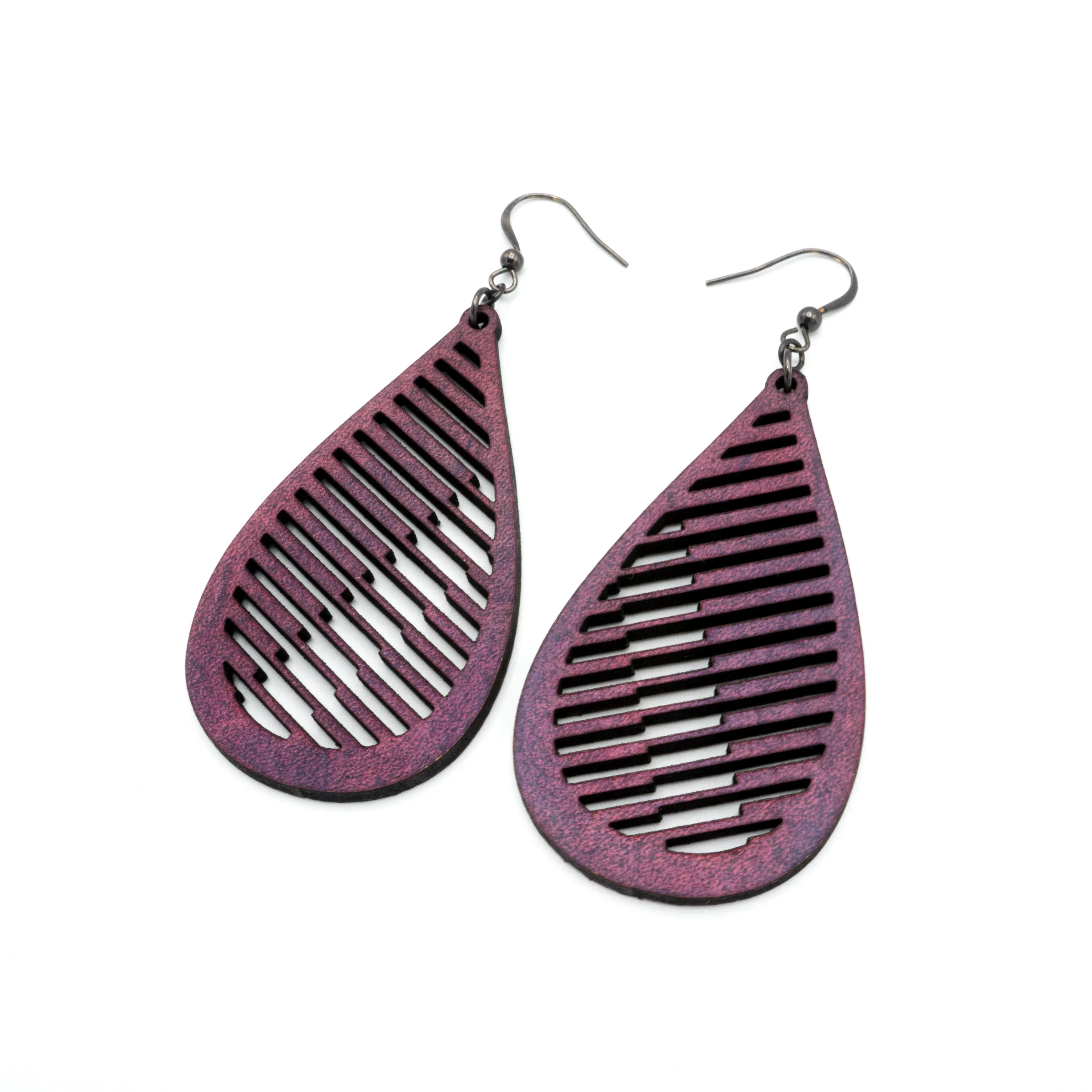 Drop 06 [L] // Leather Earrings - Purple