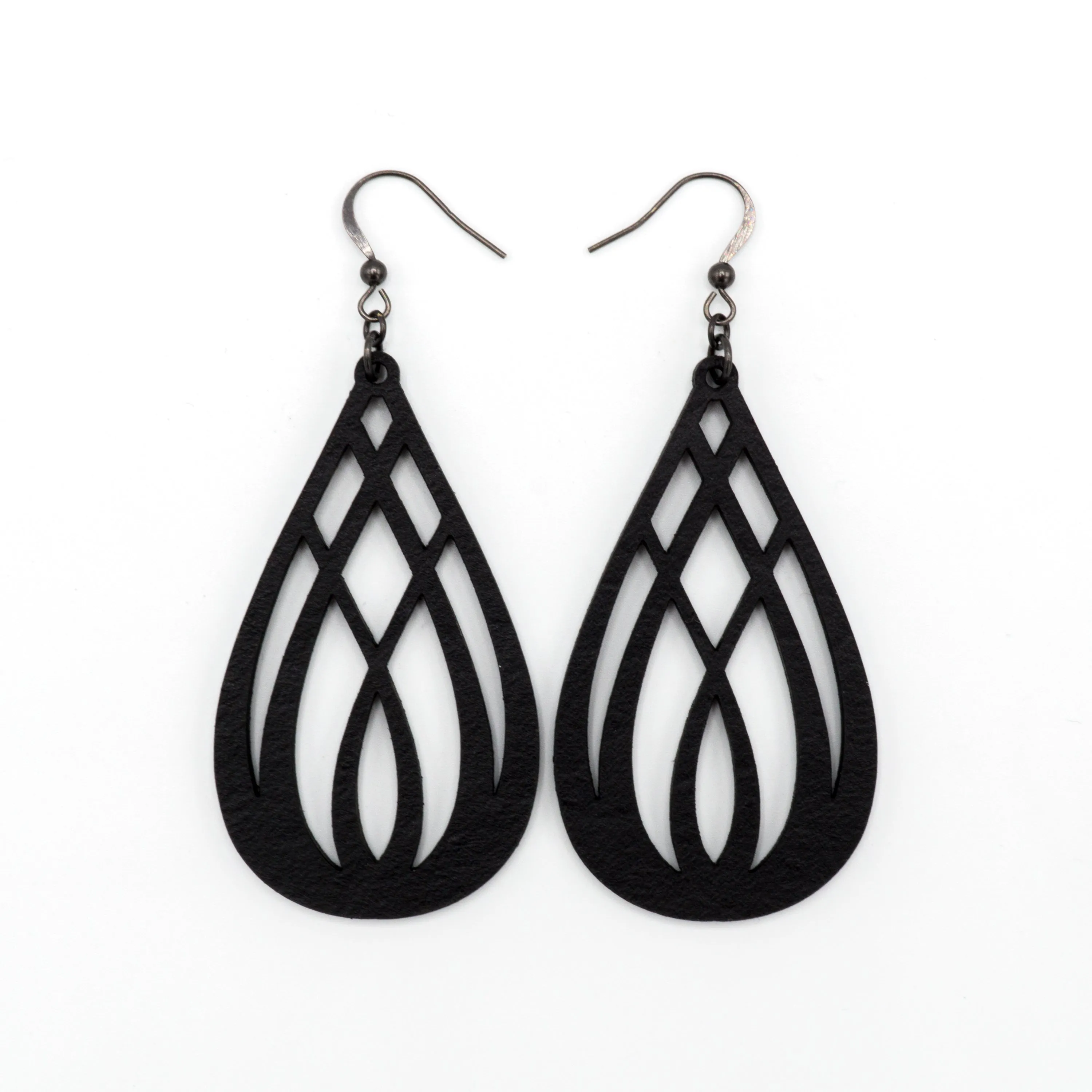 Drop 07 [L] // Leather Earrings - Black