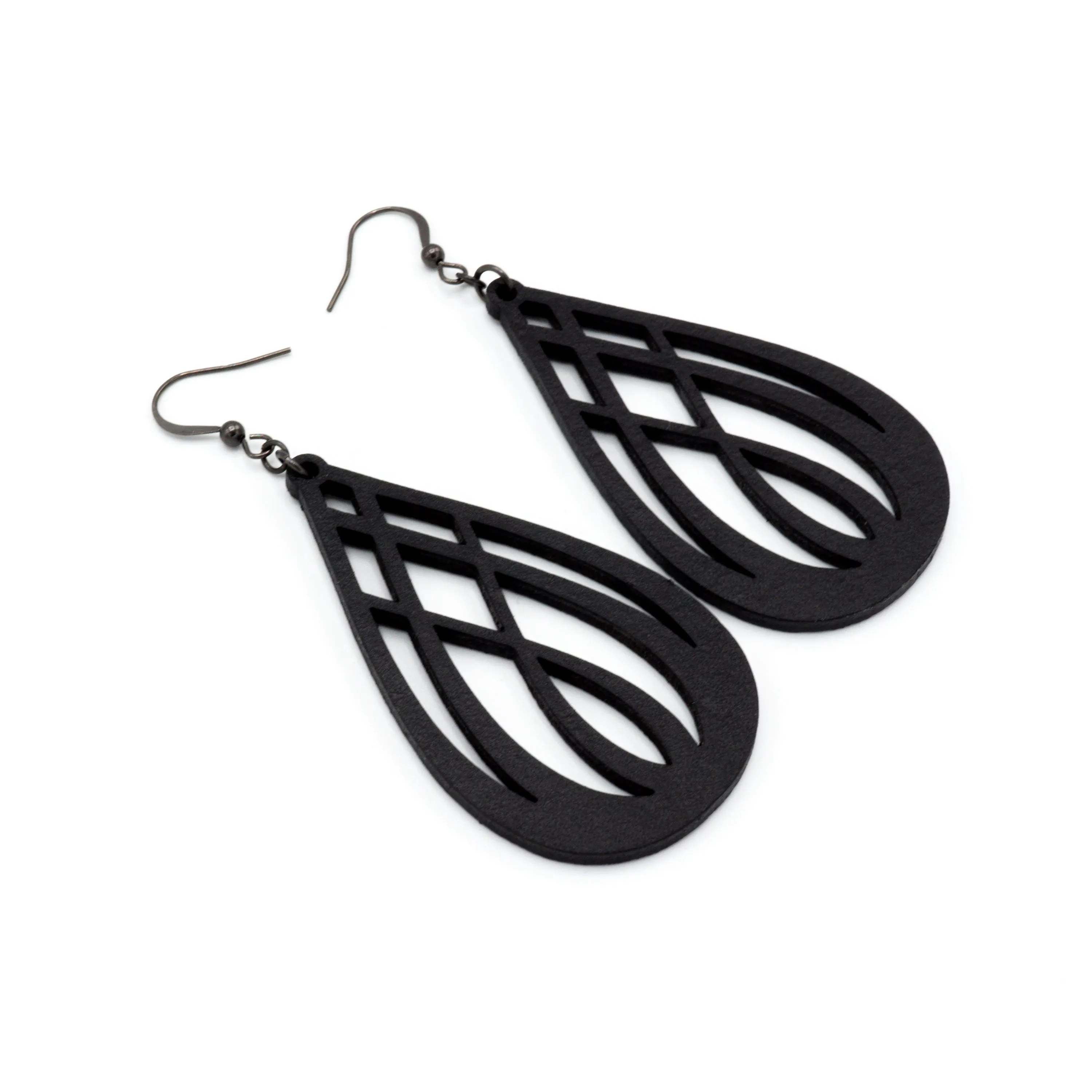 Drop 07 [L] // Leather Earrings - Black