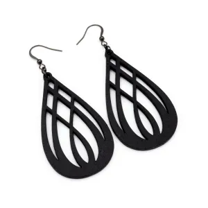 Drop 07 [L] // Leather Earrings - Black