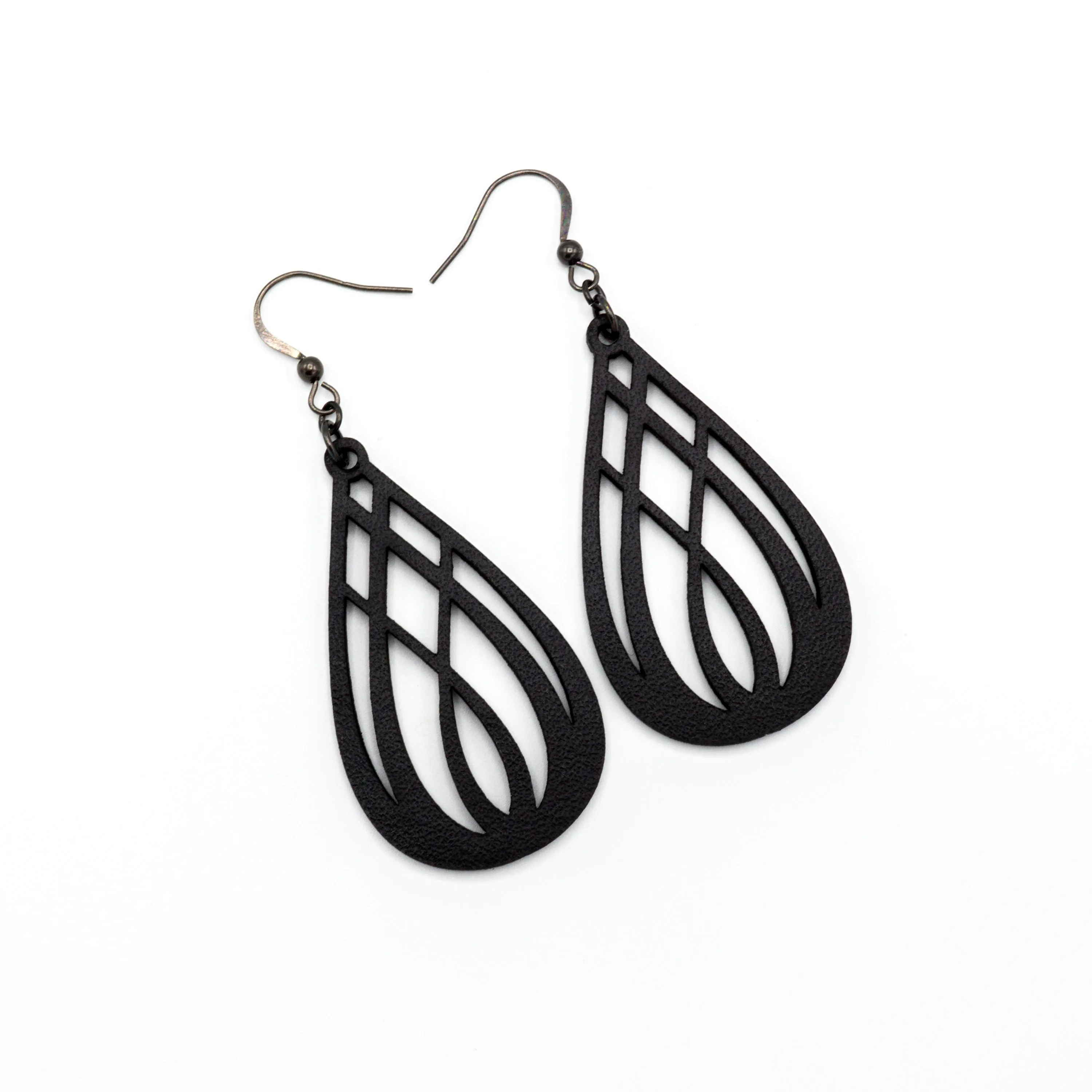 Drop 07 [S] // Leather Earrings - Black