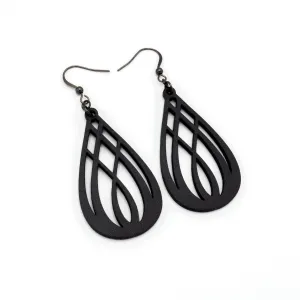 Drop 07 [S] // Leather Earrings - Black