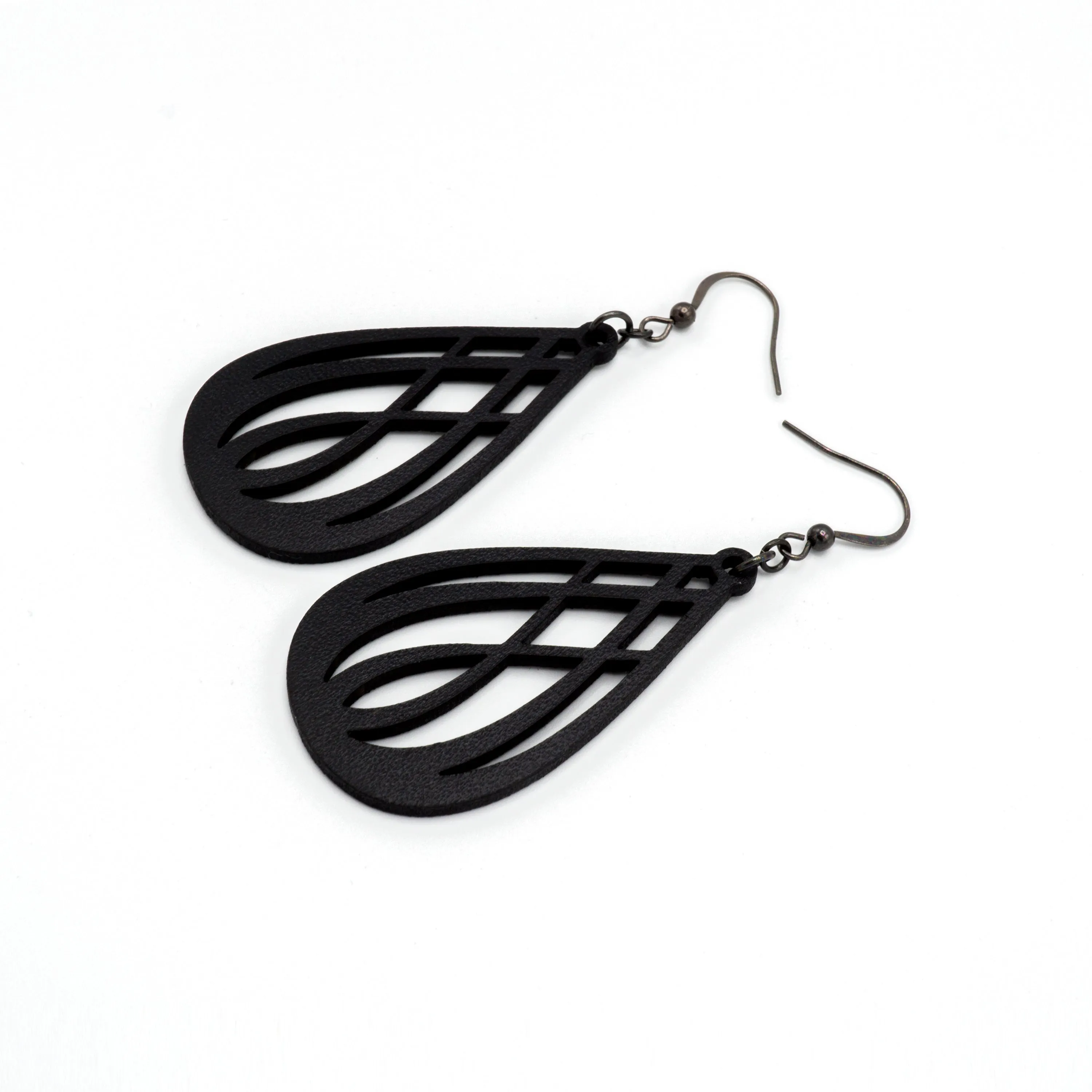Drop 07 [S] // Leather Earrings - Black