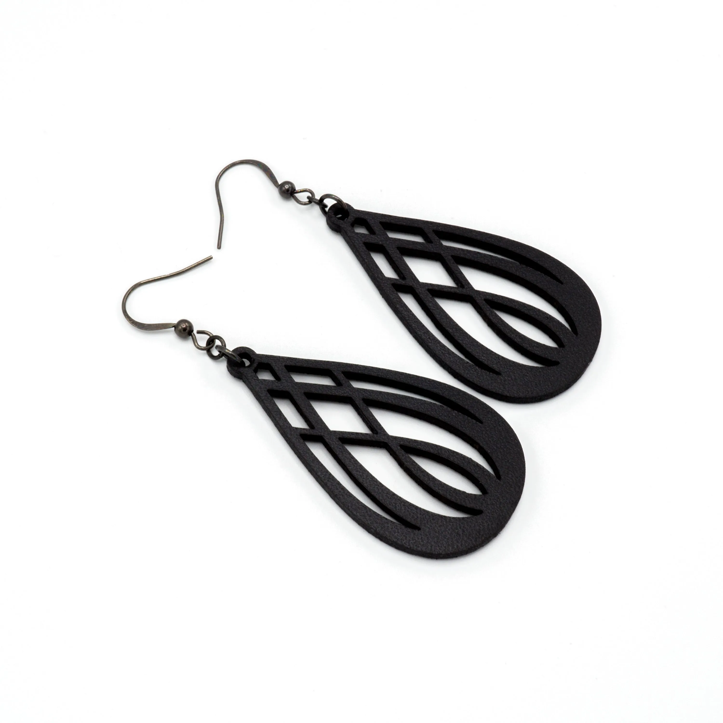 Drop 07 [S] // Leather Earrings - Black