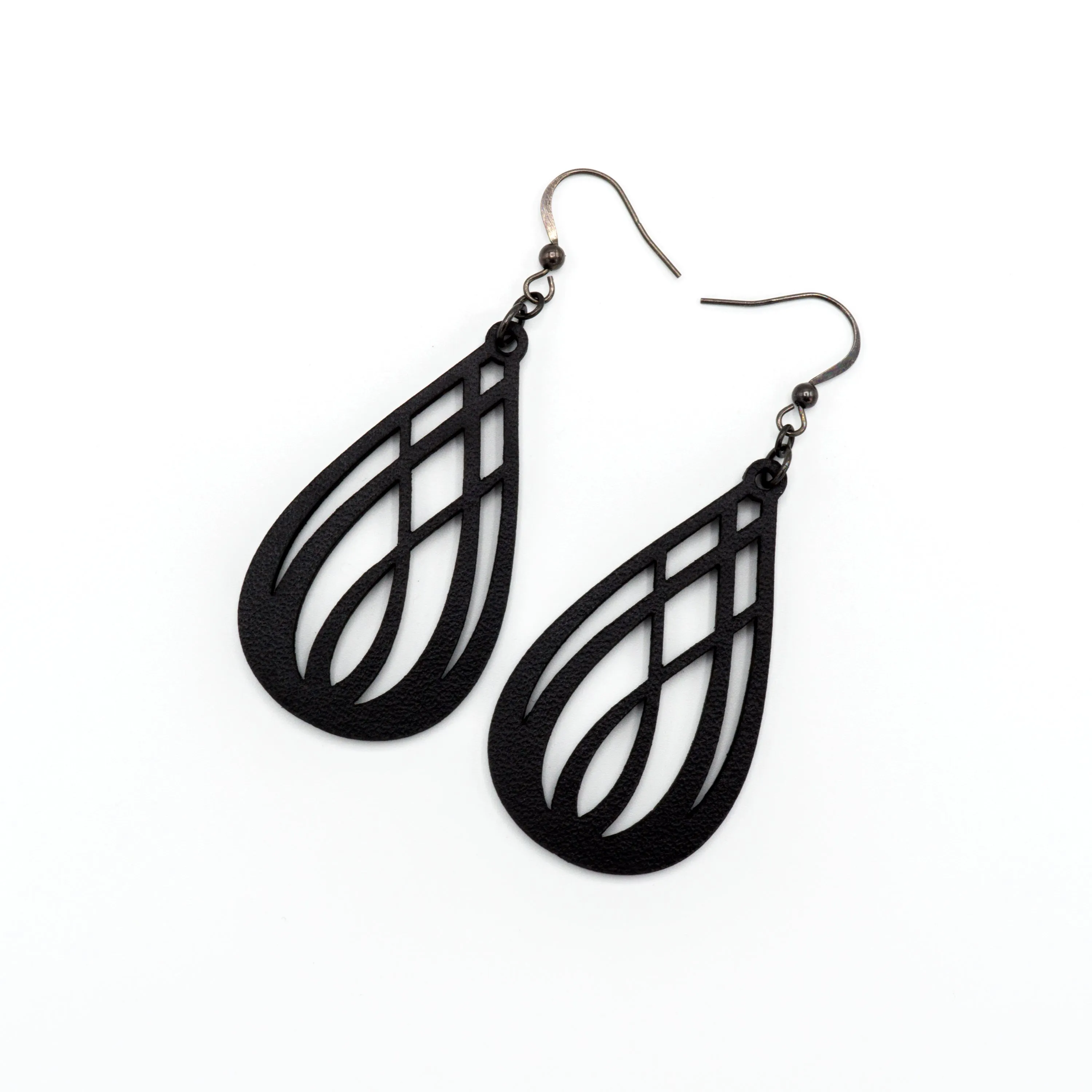 Drop 07 [S] // Leather Earrings - Black