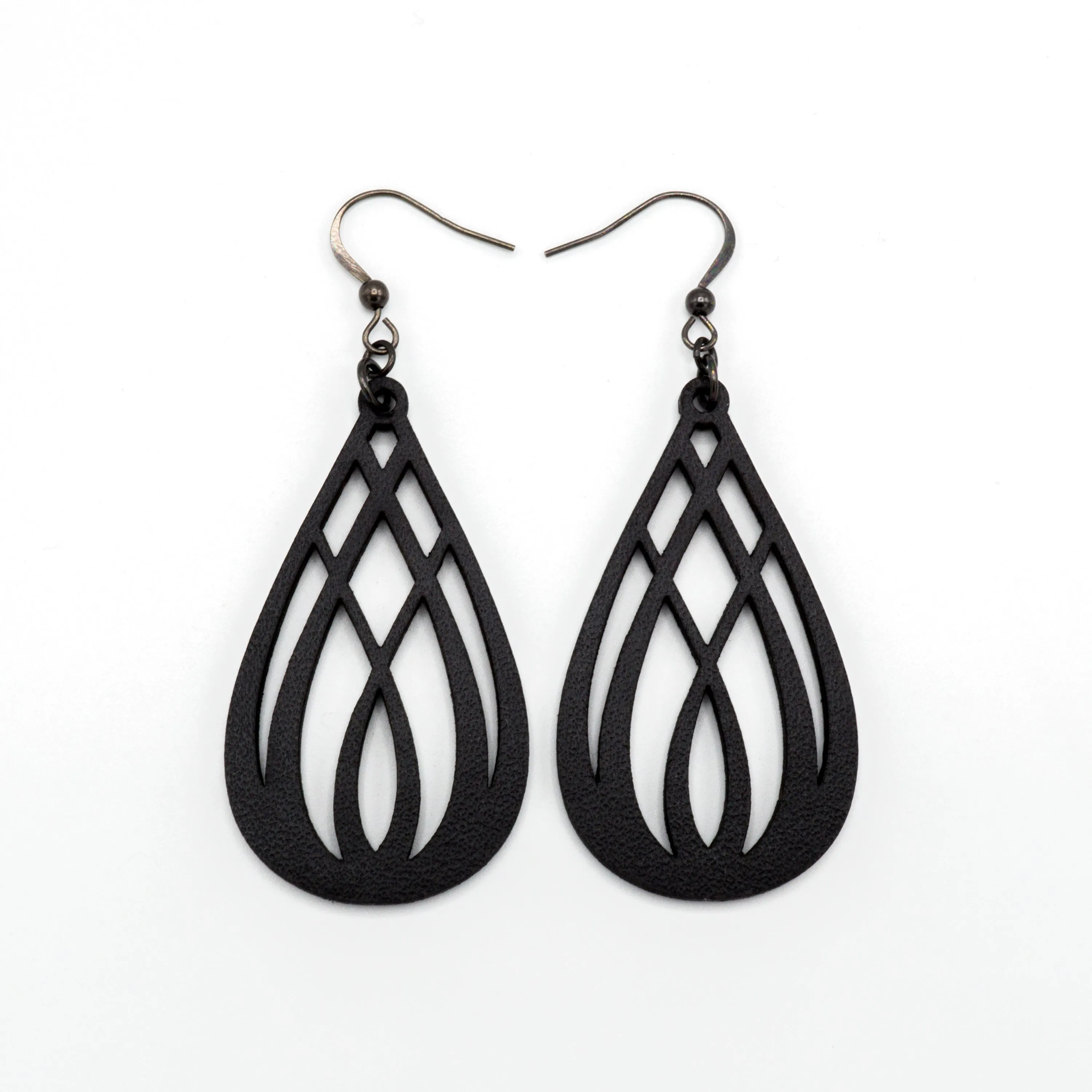 Drop 07 [S] // Leather Earrings - Black