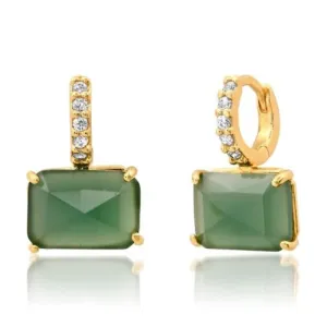 East/West Green Pave Huggie